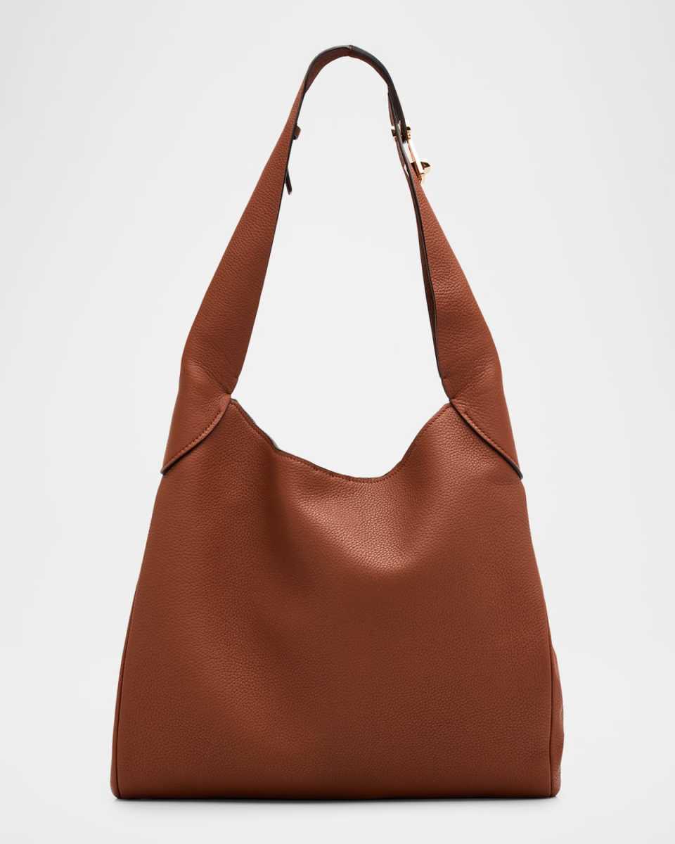 Small Supple Leather Hobo Bag